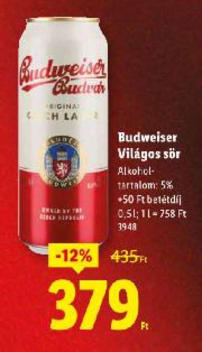 Budweiser Világos sör