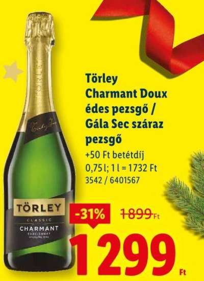 Törley Charmant Doux édes pezsgő / Gála Sec száraz pezsgő