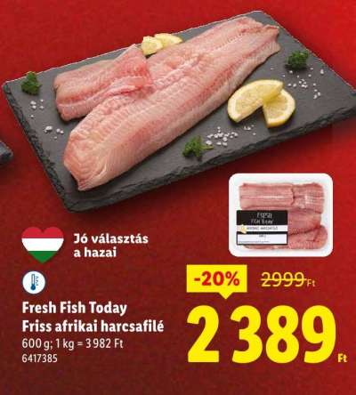 Fresh Fish Today Friss afrikai harcsafilé