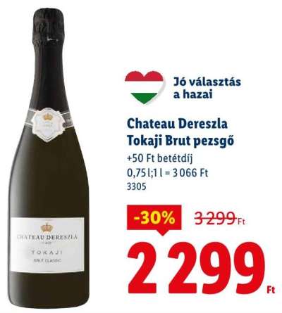 Chateau Dereszla Tokaji Brut pezsgő