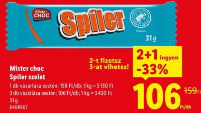 Mister choc Spíler szelet