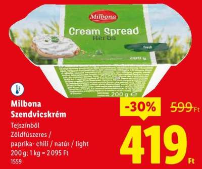 Milbona Szendvicskrém