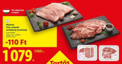 Húsfarm Friss, szeletelt sertéskaraj / sertéstarja