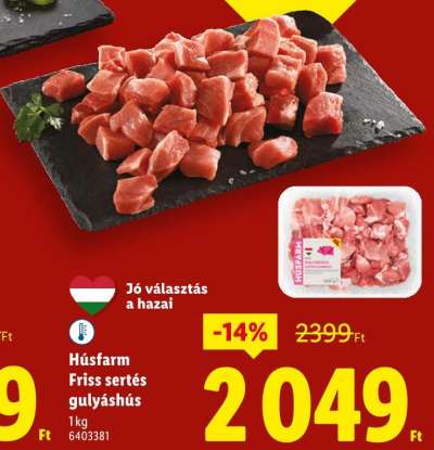 Húsfarm Friss sertés gulyáshús