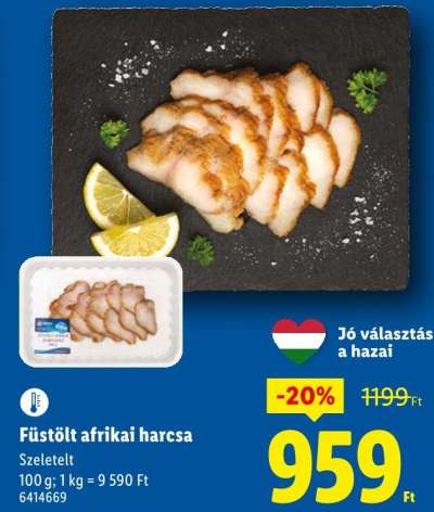 Füstölt afrikai harcsa