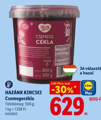 HAZÁNK KINCSEI Csemegecékla