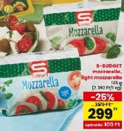 S-BUDGET mozzarella, light mozzarella