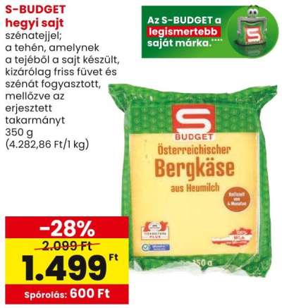 S-BUDGET hegyi sajt
