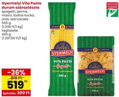 Gyermelyi Vita Pasta durum száraztészta