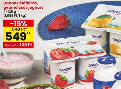 Danone élőflórás, gyümölcsös joghurt