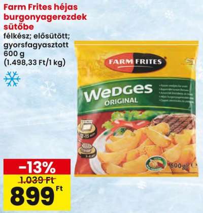 Farm Frites héjas burgonyagerezdek sütőbe