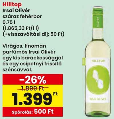 Hilltop Irsai Olivér