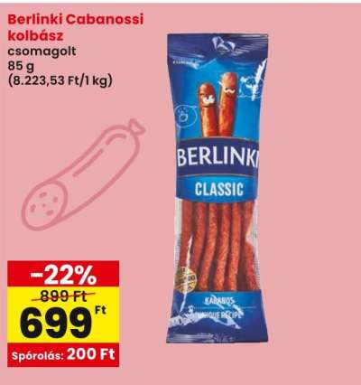 Berlinki Cabanossi kolbász