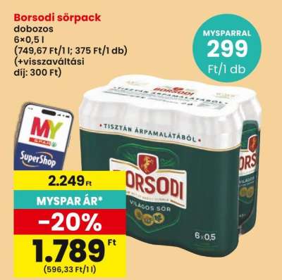 Borsodi sörpack