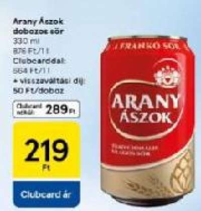 Arany Ászok dobozos sör