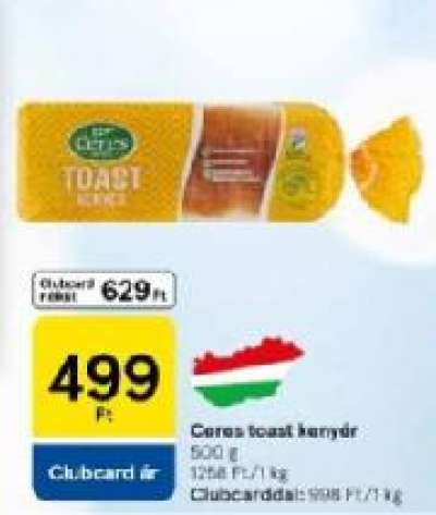 Ceres toast kenyér