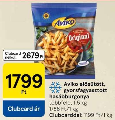 Aviko Original gyorsfagyasztott hasábburgonya