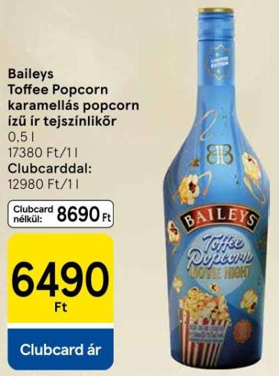 Baileys Toffee Popcorn karamellás popcorn ízű ír tejszínlikőr