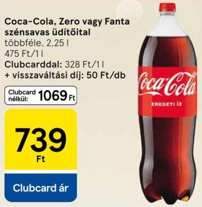 Coca-Cola, Zero vagy Fanta szénsavas üdítőital