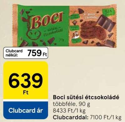 Boci sütési étcsokoládé