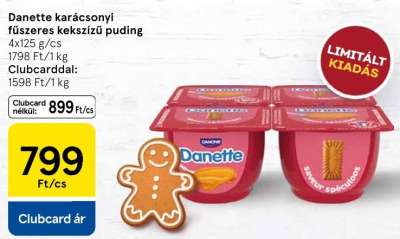 Danone Danette karácsonyi fűszeres kekszízű puding