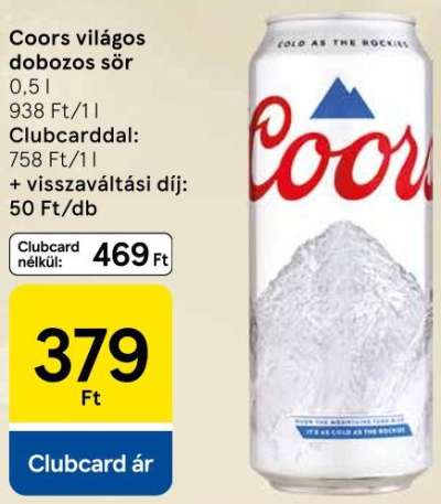 Coors világos dobozos sör