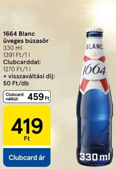 1664 Blanc üveges búzasör