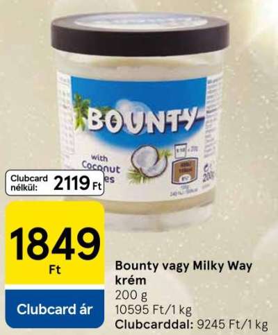 Bounty vagy Milky Way krém
