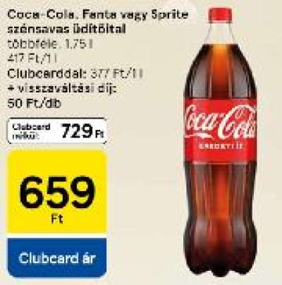 Coca-Cola, Fanta vagy Sprite szénsavas üdítőital