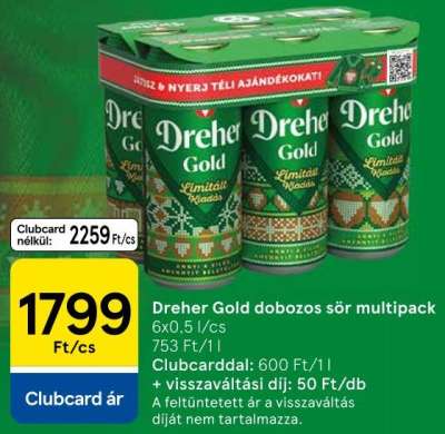 Dreher Gold dobozos sör multipack