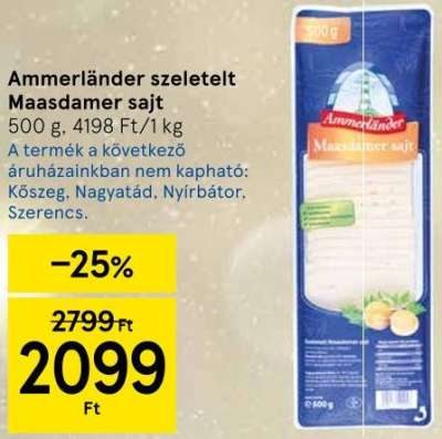 Ammerländer szeletelt Maasdamer sajt