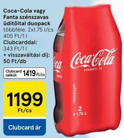 Coca-Cola vagy Fanta szénsavas üdítőital duopack