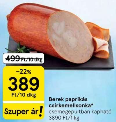 Berek paprikás csirkemellsonka