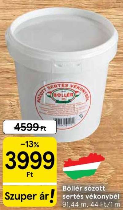 Böllér sózott sertés vékonybél