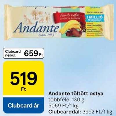 Andante töltött ostya