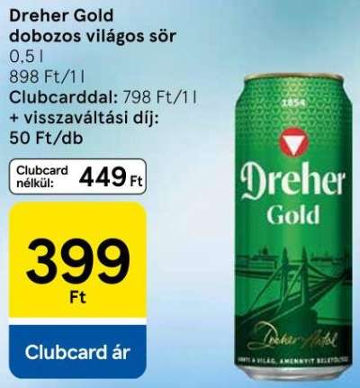 Dreher Gold dobozos világos sör