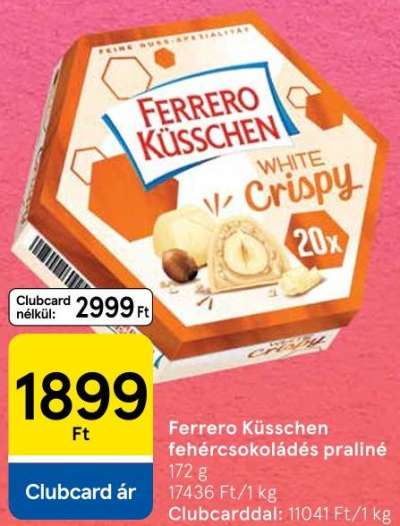 Ferrero Küsschen Fehércsokoládés praliné