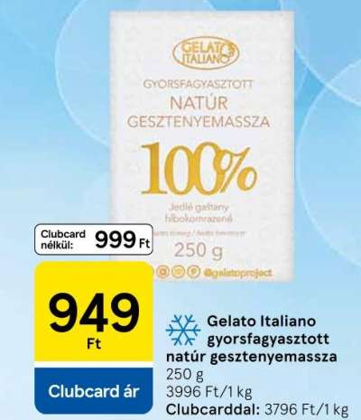 Gelato Italiano gyorsfagyasztott natúr gesztenyemassza