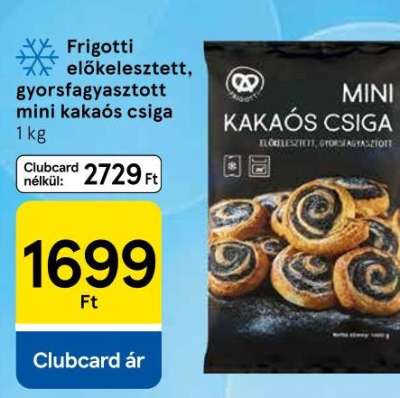Frigotti előkelesztett, gyorsfagyasztott mini kakaós csiga