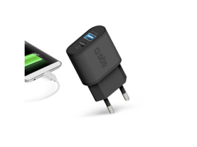 SBS TR2USB21AFAST Töltő, Fekete
