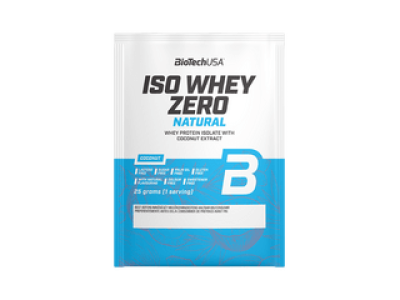 BiotechUSA Iso Whey Zero Natural laktózmentes fehérje, 25 g, kókusz
