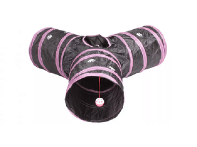 3 lyukas y alagút kisállatoknak, fekete (41779)