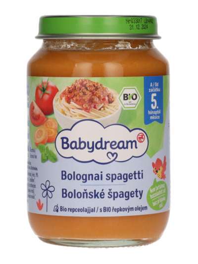 Babydream Bébiétel Bolognai Spagetti Ízesítéssel 4h/5 Hónapos Kortól - 190 g