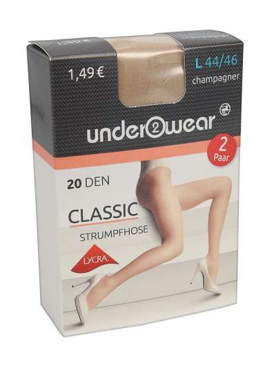Underwear Classic 20 Den Champagner L Harisnya - 2 db