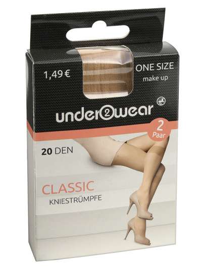 Underwear Classic 20 Den Testszínű Térdharisnya - 2 db