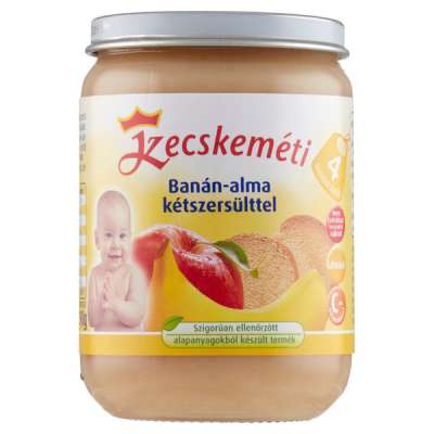 Kecskeméti bébiétel banán - alma kétszersült ízesítéssel 4 hónapos kortól - 190 g