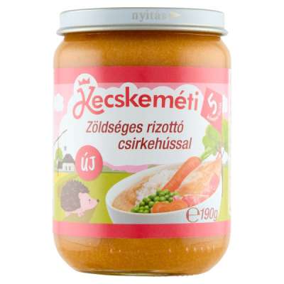 Kecskeméti bébiétel zöldséges rizottó csirkehússal 5 hónapos kórtól - 190 g