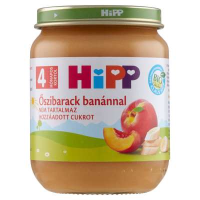Hipp bébiétel banánnaé és őszibarackkal 4 hónapos kortól - 125 g