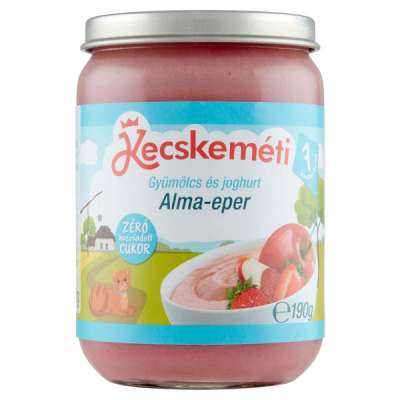 Kecskeméti bébiétel alma - eper joghurt ízesítéssel 7 hónapos kortól - 190 g