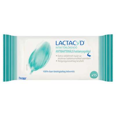 Lactacyd antibakteriális törlőkendő - 15 db